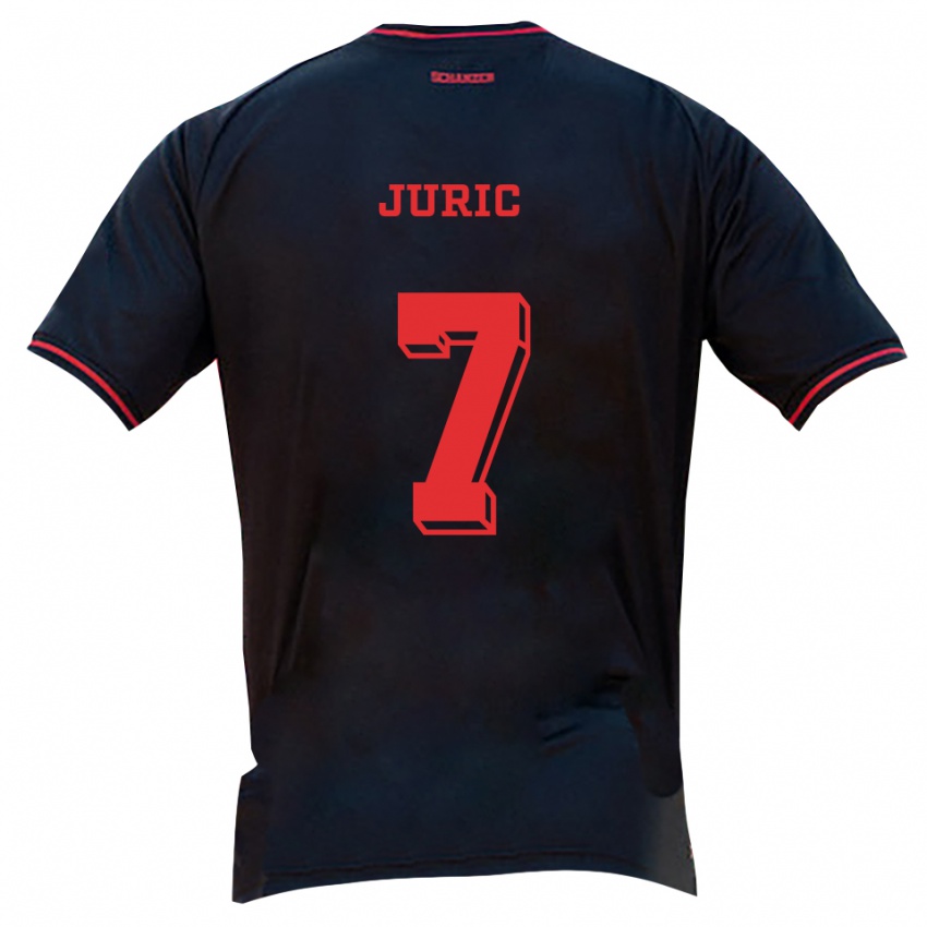 נשים קריסטיאן יוריק #7 שחור אדום לבן הרחק ג'רזי 2025/26 חולצה קצרה