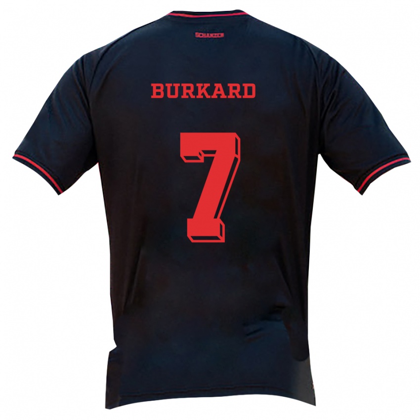 נשים Nadja Burkard #7 שחור אדום לבן הרחק ג'רזי 2025/26 חולצה קצרה