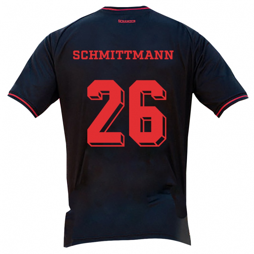 נשים קתרינה שמיטמן #26 שחור אדום לבן הרחק ג'רזי 2025/26 חולצה קצרה