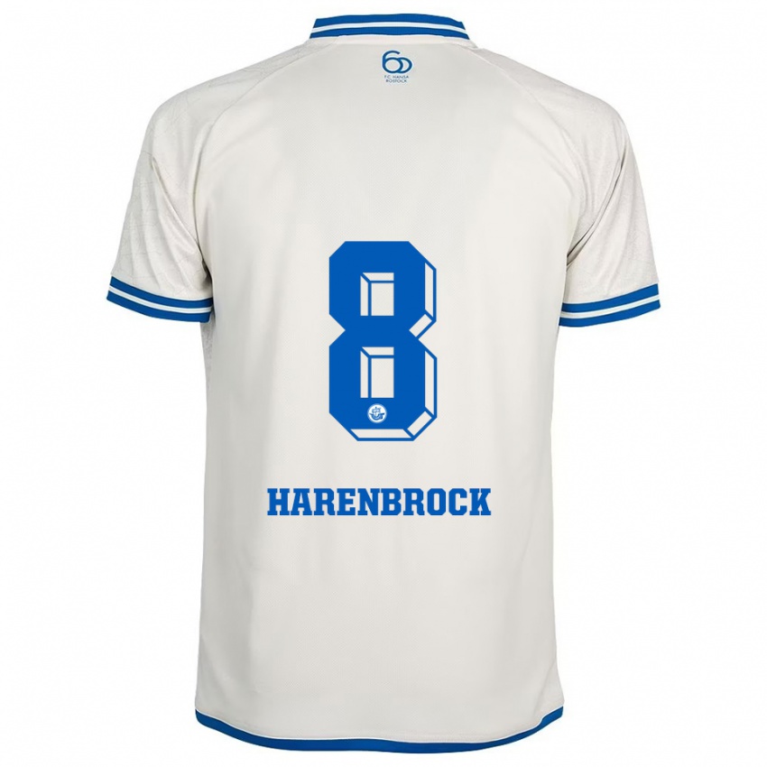 נשים Cedric Harenbrock #8 לבן כחול הרחק ג'רזי 2025/26 חולצה קצרה