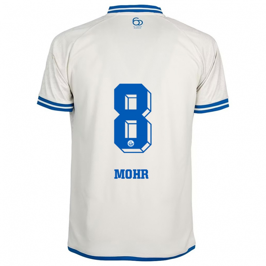 נשים Nele Mohr #8 לבן כחול הרחק ג'רזי 2025/26 חולצה קצרה