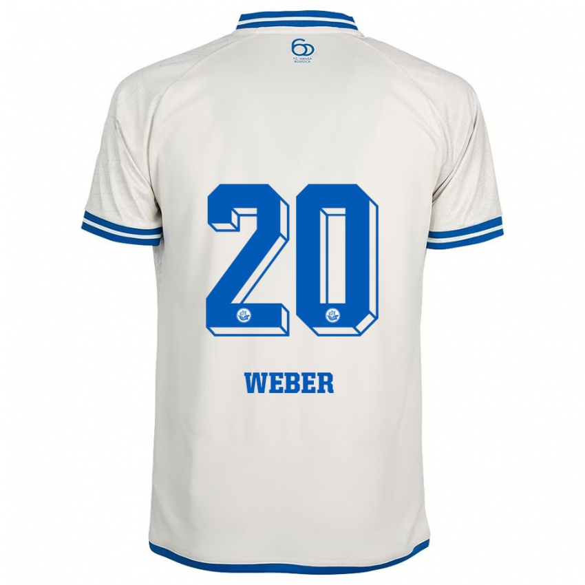 נשים Caden Weber #20 לבן כחול הרחק ג'רזי 2025/26 חולצה קצרה