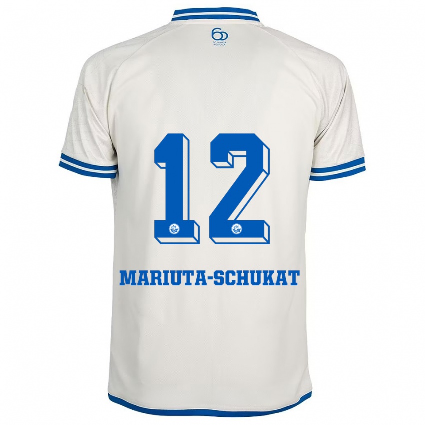 נשים Lara Mariuta-Schukat #12 לבן כחול הרחק ג'רזי 2025/26 חולצה קצרה