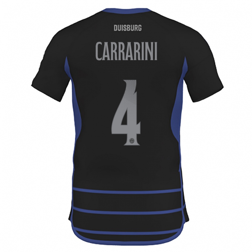 נשים Ellie Carrarini #4 שחור כחול הרחק ג'רזי 2025/26 חולצה קצרה