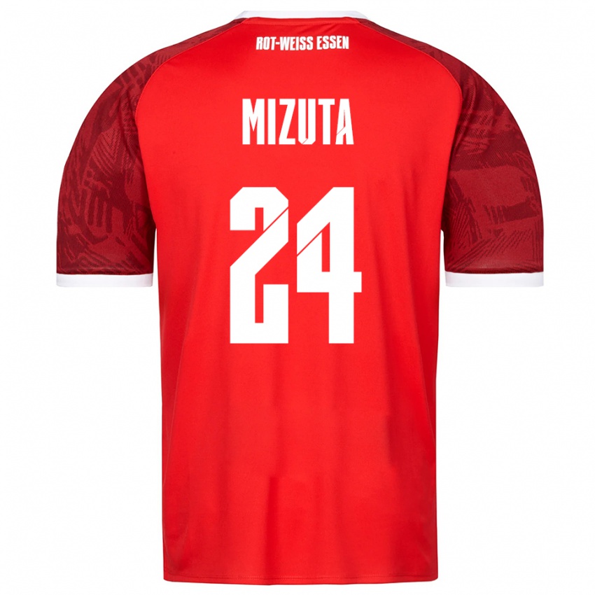 נשים Kaito Mizuta #24 אדום בורדו לבן הרחק ג'רזי 2025/26 חולצה קצרה