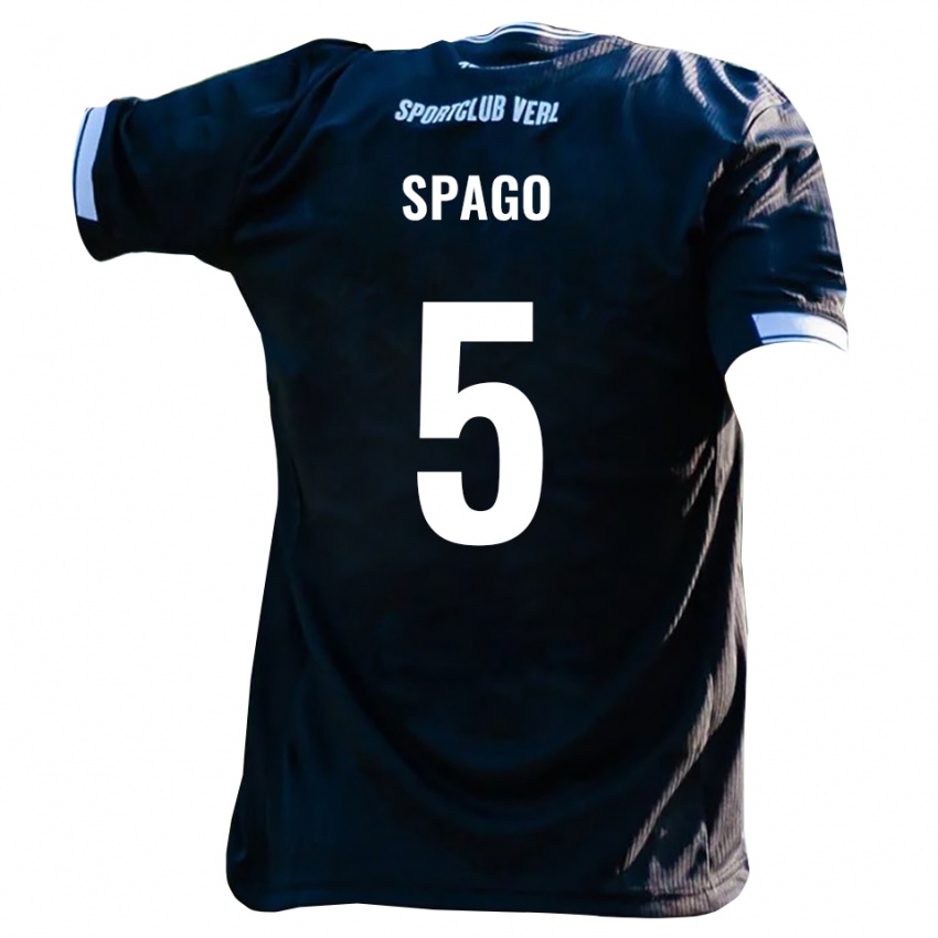 נשים Anes Spago #5 שחור לבן הרחק ג'רזי 2025/26 חולצה קצרה