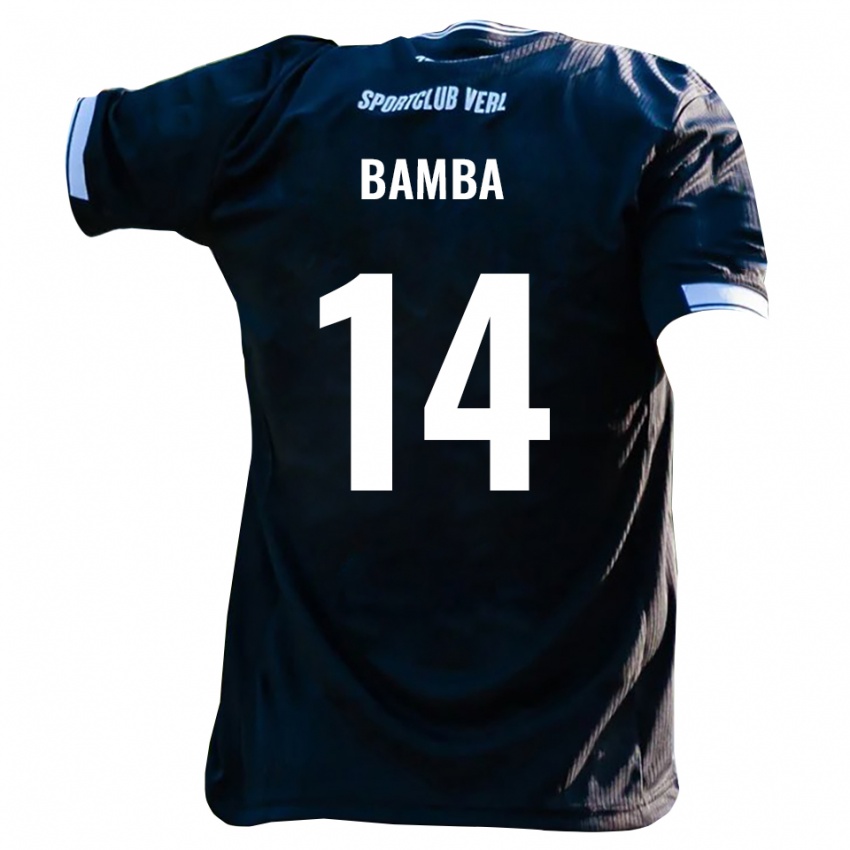 נשים Emmanuel Bamba #14 שחור לבן הרחק ג'רזי 2025/26 חולצה קצרה