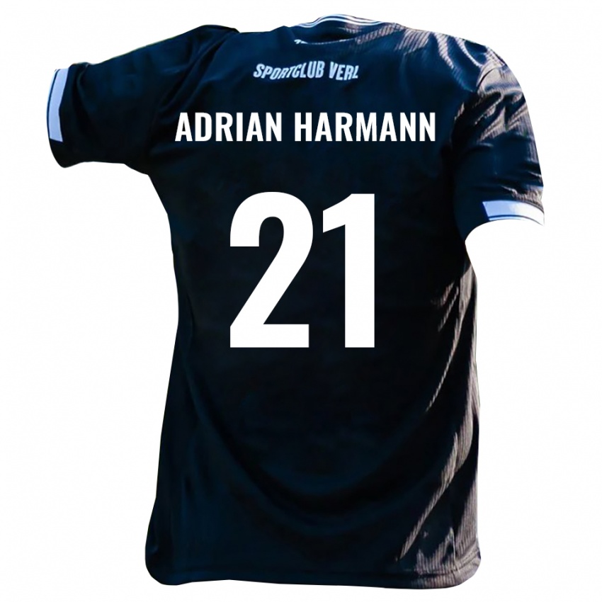 נשים Manuel Adrian Harmann #21 שחור לבן הרחק ג'רזי 2025/26 חולצה קצרה
