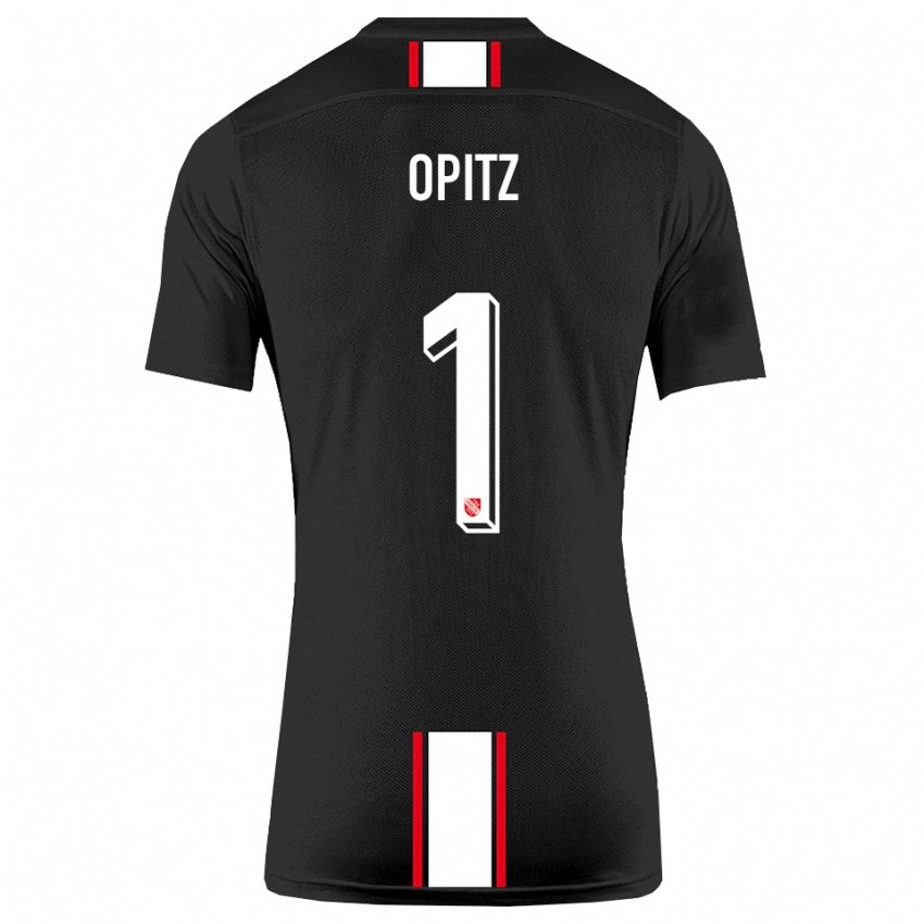 נשים Tom Opitz #1 שחור לבן הרחק ג'רזי 2025/26 חולצה קצרה