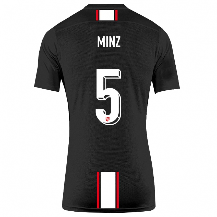 נשים דומיניק מינץ #5 שחור לבן הרחק ג'רזי 2025/26 חולצה קצרה