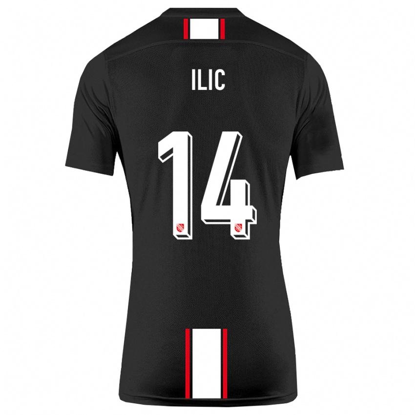 נשים מרקו איליץ' #14 שחור לבן הרחק ג'רזי 2025/26 חולצה קצרה