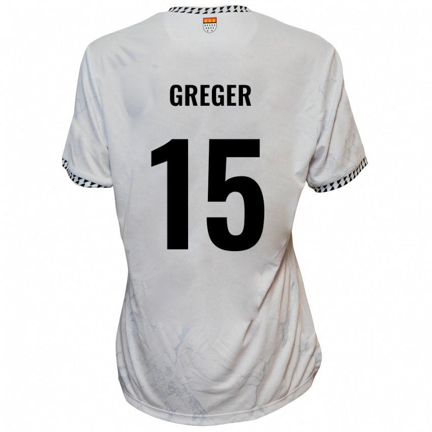 נשים כריסטוף גרגר #15 לבן שחור הרחק ג'רזי 2025/26 חולצה קצרה