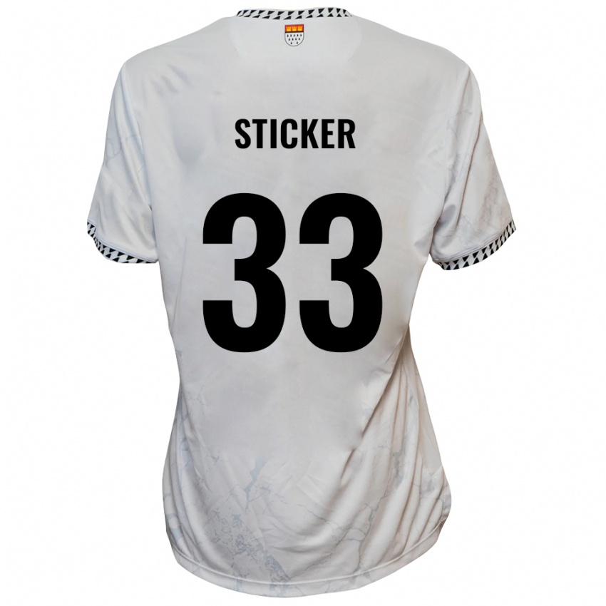 נשים Jonah Sticker #33 לבן שחור הרחק ג'רזי 2025/26 חולצה קצרה