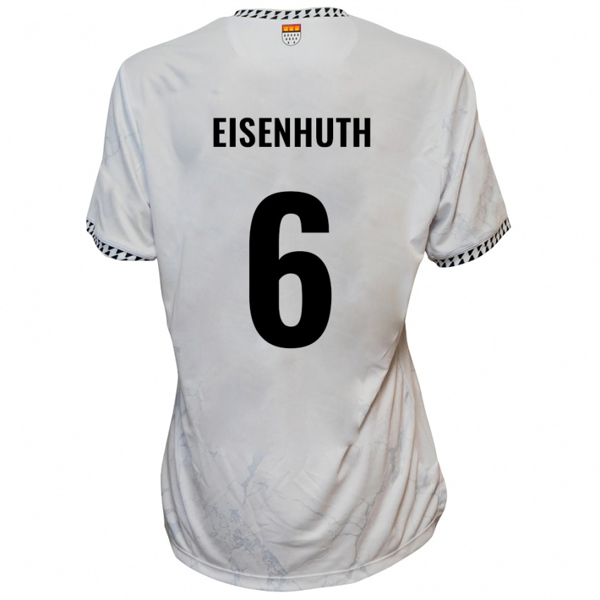 נשים טוביאס אייזנהוט #6 לבן שחור הרחק ג'רזי 2025/26 חולצה קצרה