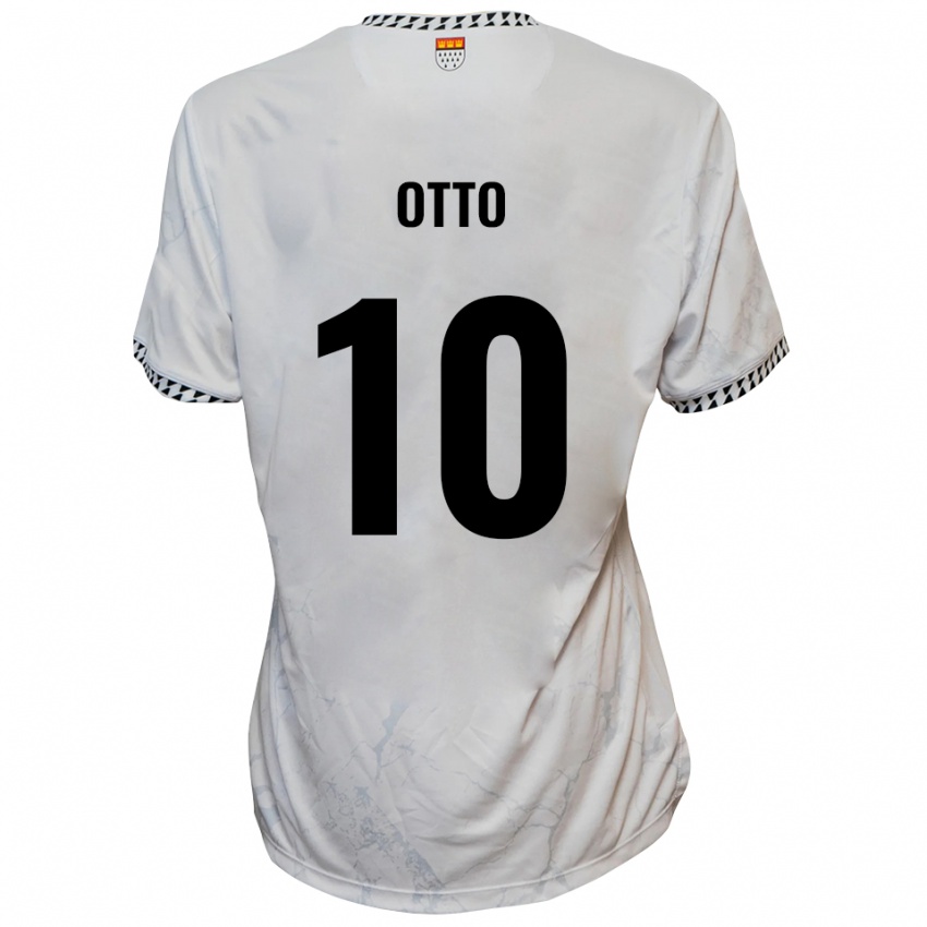 נשים דוד אוטו #10 לבן שחור הרחק ג'רזי 2025/26 חולצה קצרה