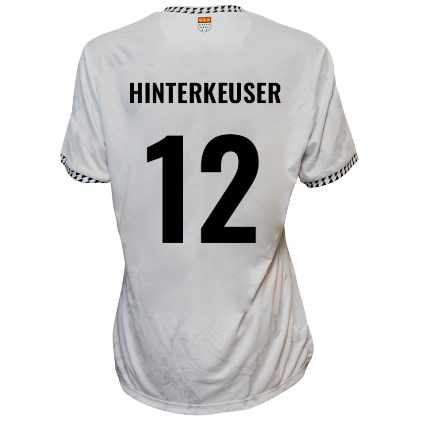 נשים תומס הינטרקאוזר #12 לבן שחור הרחק ג'רזי 2025/26 חולצה קצרה