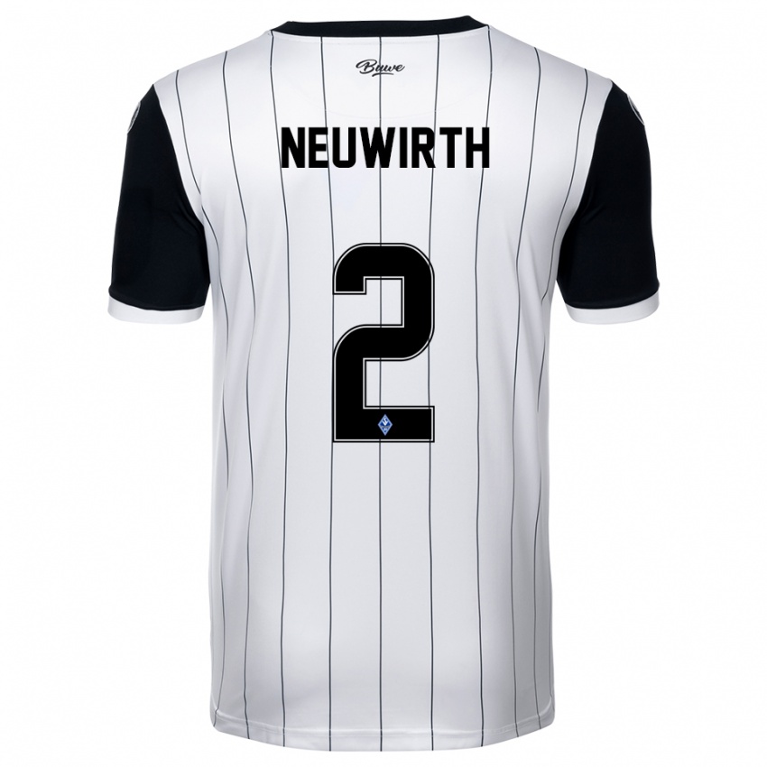 נשים ניקלס נויבירט #2 לבן שחור הרחק ג'רזי 2025/26 חולצה קצרה