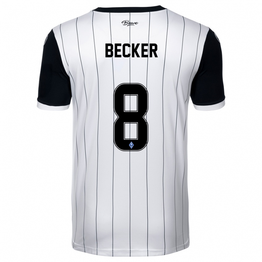 נשים פין אולה בקר #8 לבן שחור הרחק ג'רזי 2025/26 חולצה קצרה