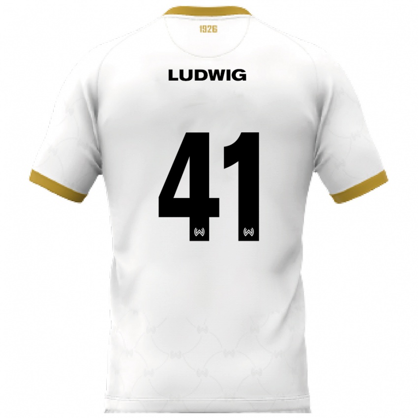 נשים פין לודוויג #41 לבן זהב הרחק ג'רזי 2025/26 חולצה קצרה