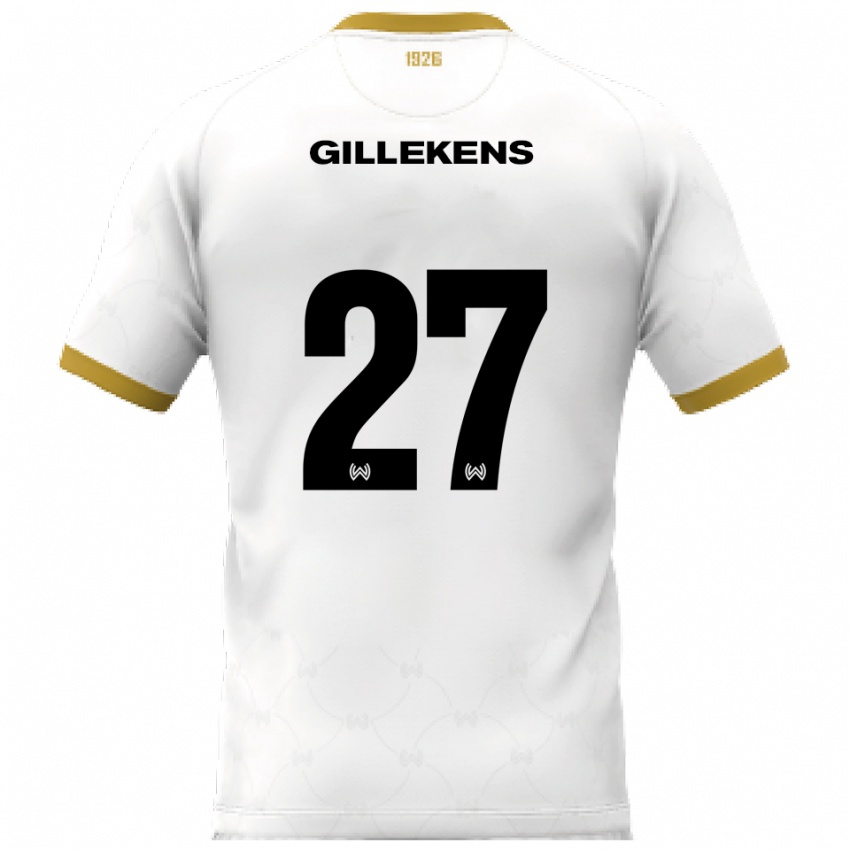 נשים ג׳ורדי גילקנס #27 לבן זהב הרחק ג'רזי 2025/26 חולצה קצרה