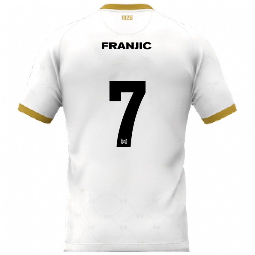 נשים איוון פרנג'יץ' #7 לבן זהב הרחק ג'רזי 2025/26 חולצה קצרה