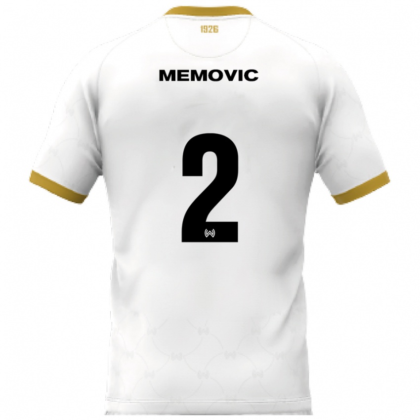 נשים Daris Memovic #2 לבן זהב הרחק ג'רזי 2025/26 חולצה קצרה