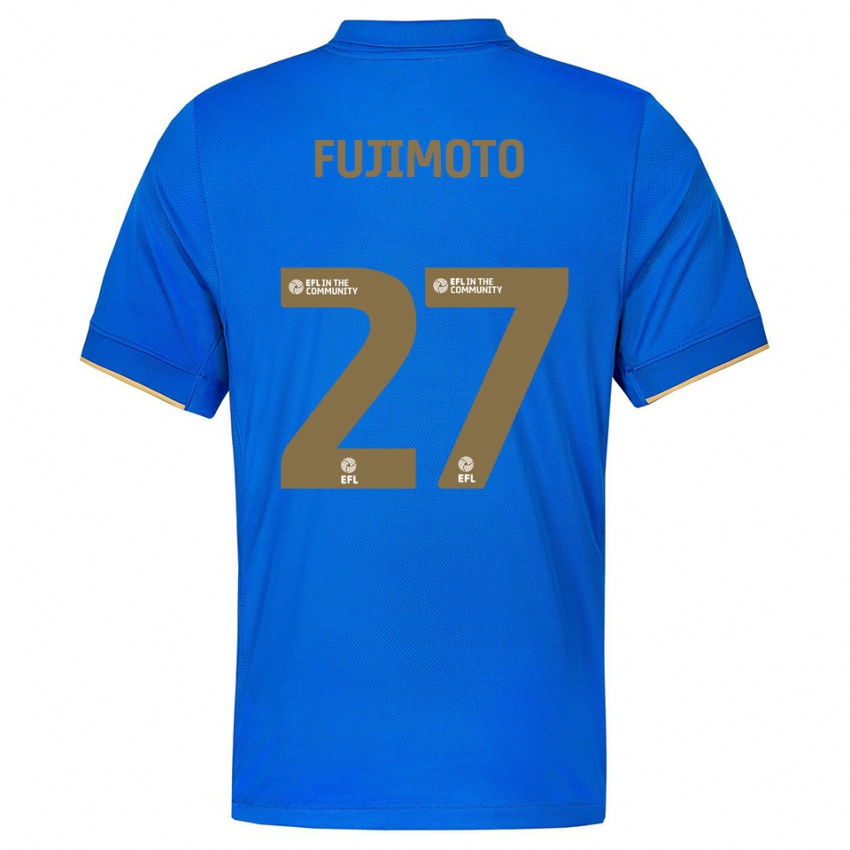 ילדים קאניה פוג'ימוטו #27 כחול זהב ג'רזי ביתית 2025/26 חולצה קצרה