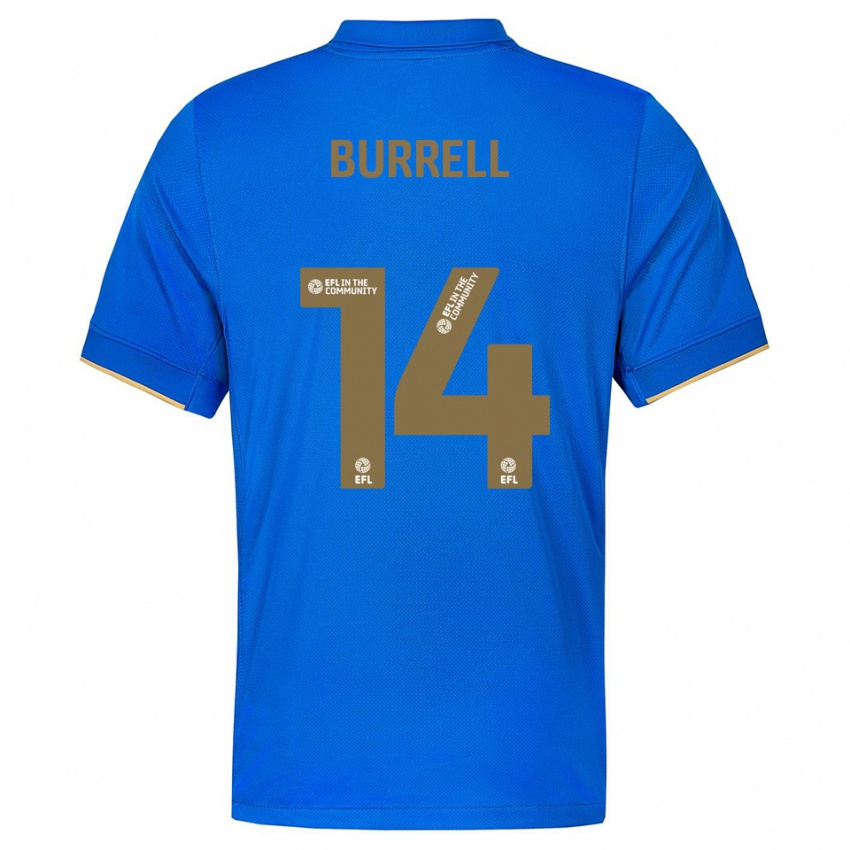 ילדים Will Burrell #14 כחול זהב ג'רזי ביתית 2025/26 חולצה קצרה