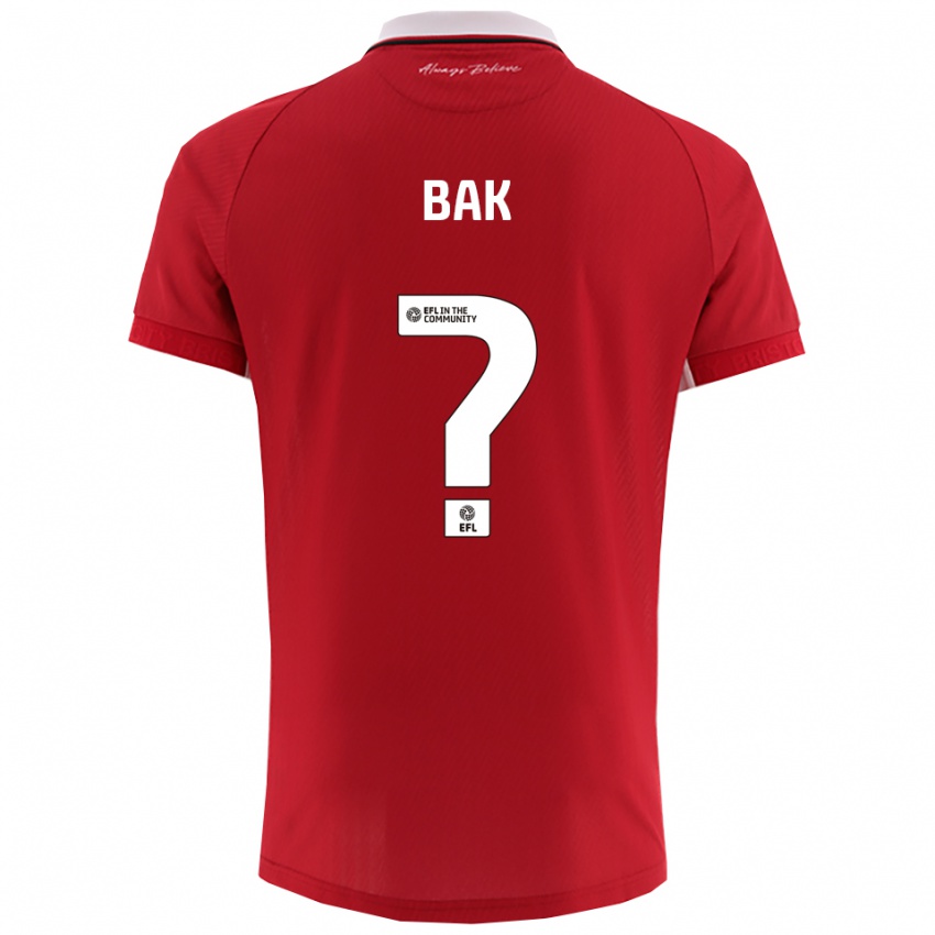 ילדים Brandon Bak #0 אדום לבן ג'רזי ביתית 2025/26 חולצה קצרה