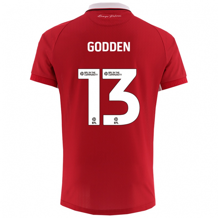 ילדים Freddie Godden #13 אדום לבן ג'רזי ביתית 2025/26 חולצה קצרה
