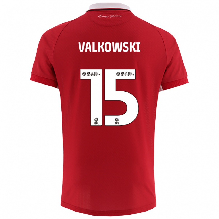 ילדים פאבל אולקובסקי #15 אדום לבן ג'רזי ביתית 2025/26 חולצה קצרה