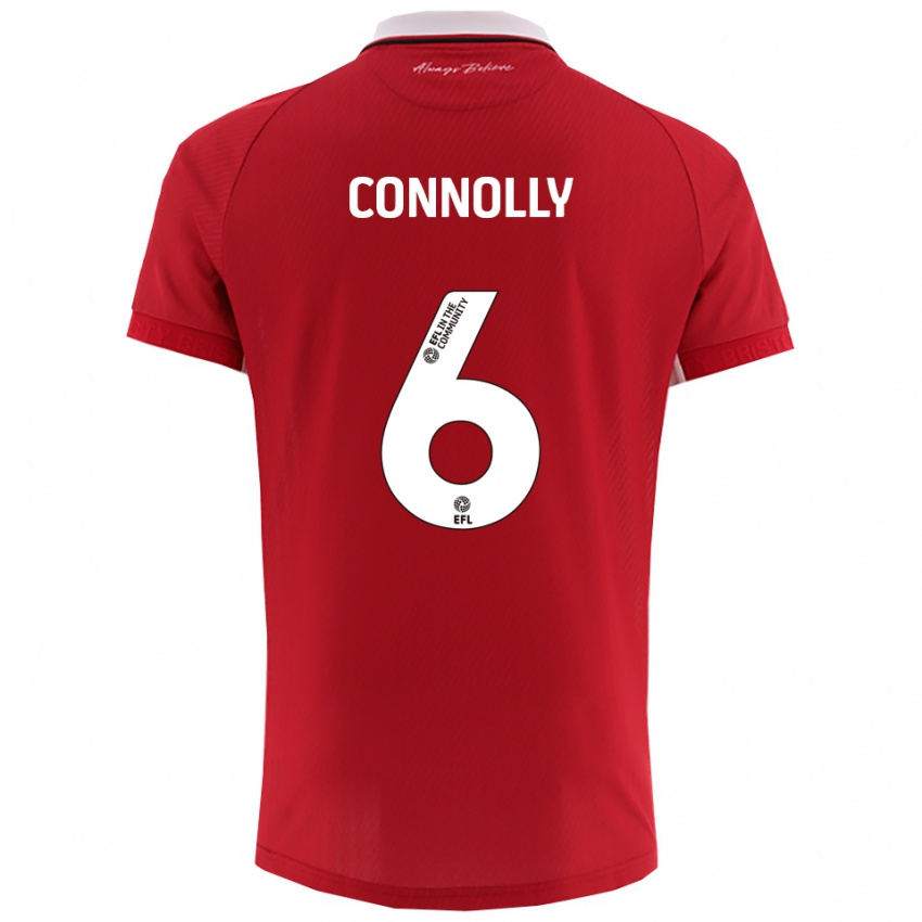 ילדים מייגן קונולי #6 אדום לבן ג'רזי ביתית 2025/26 חולצה קצרה