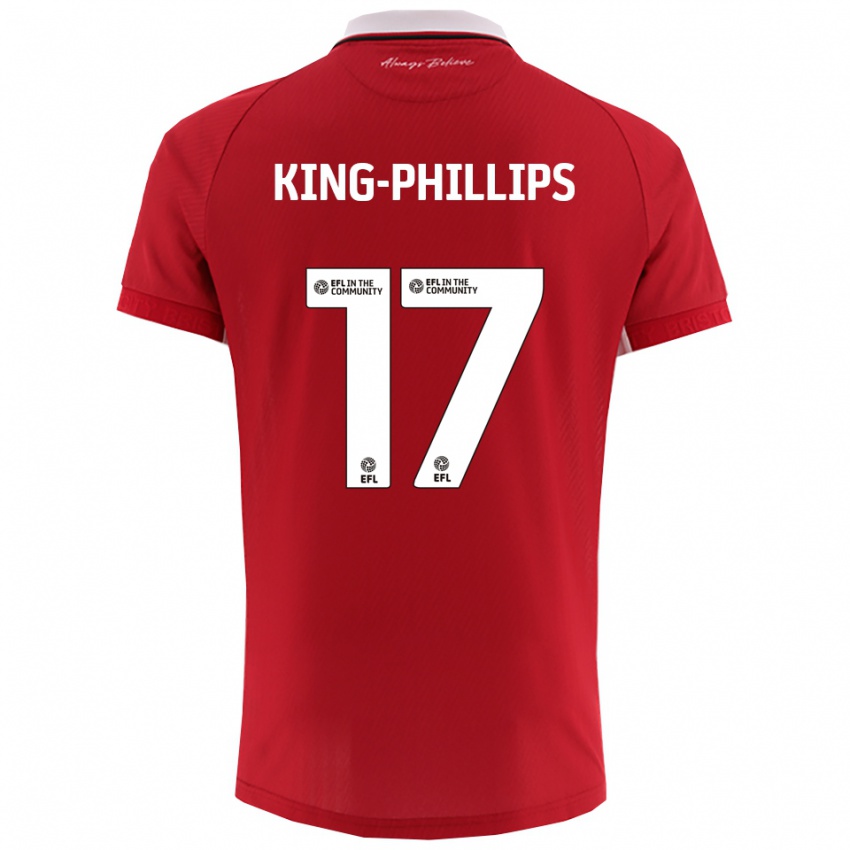 ילדים Zac King-Phillips #17 אדום לבן ג'רזי ביתית 2025/26 חולצה קצרה