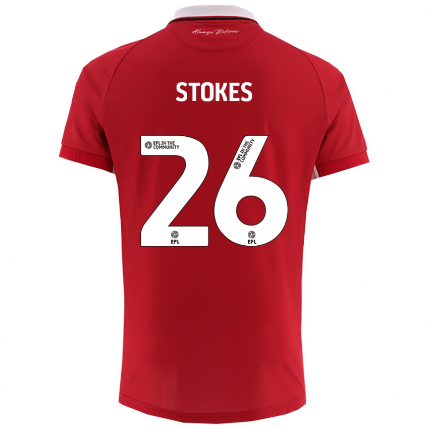 ילדים ג'וש סטוקס #26 אדום לבן ג'רזי ביתית 2025/26 חולצה קצרה