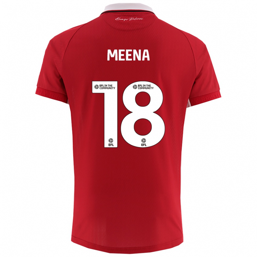 ילדים מלייקה מינה #18 אדום לבן ג'רזי ביתית 2025/26 חולצה קצרה