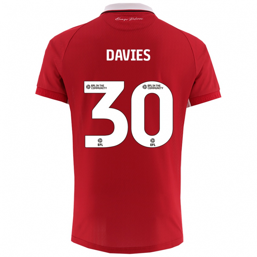 ילדים יסמין דייויס #30 אדום לבן ג'רזי ביתית 2025/26 חולצה קצרה