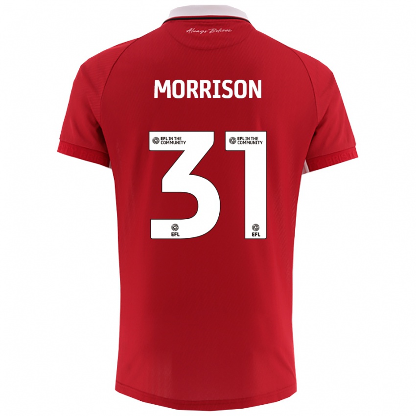 ילדים אלייז׳ה מוריסון #31 אדום לבן ג'רזי ביתית 2025/26 חולצה קצרה