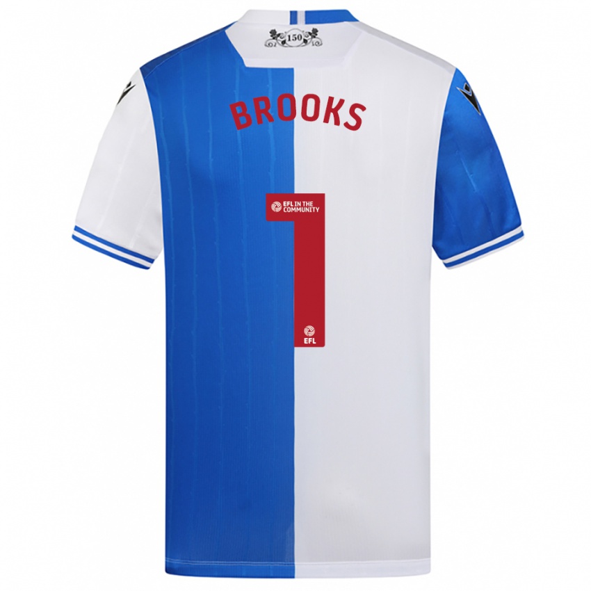 ילדים אלכסנדרה ברוקס #1 כחול לבן ג'רזי ביתית 2025/26 חולצה קצרה