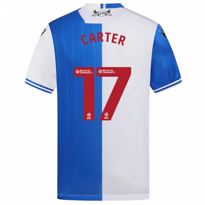 ילדים Hayden Carter #17 כחול לבן ג'רזי ביתית 2025/26 חולצה קצרה