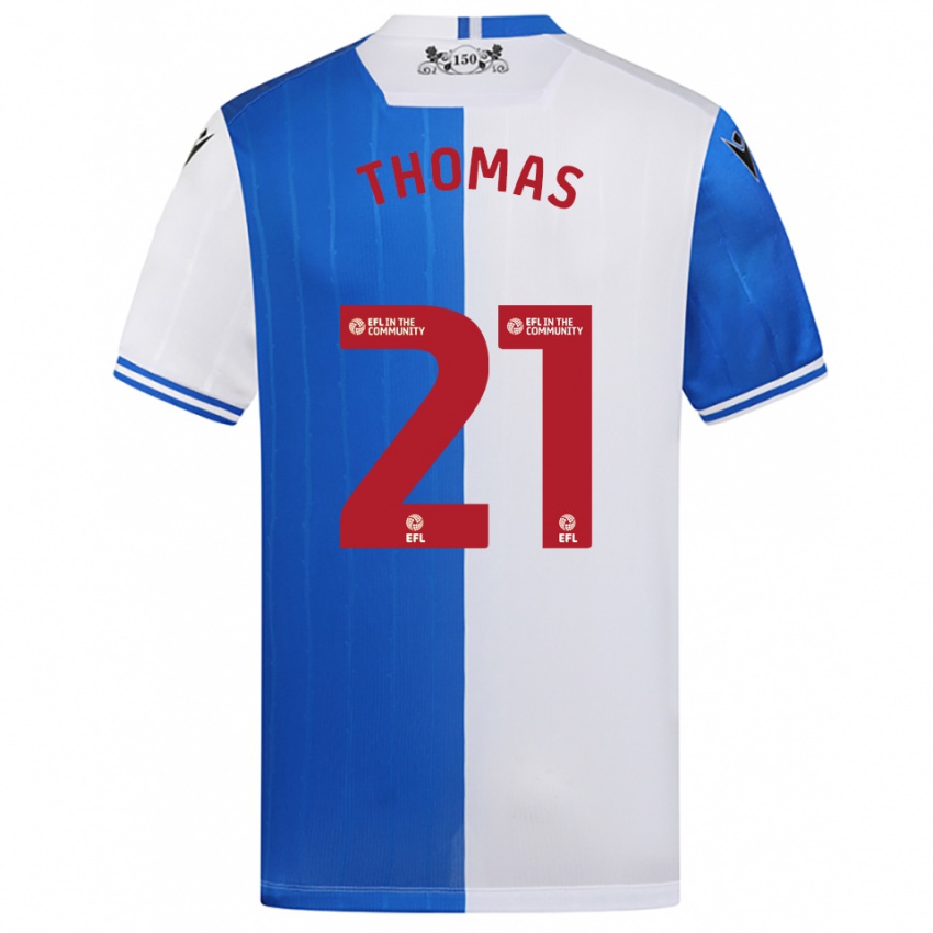 ילדים Lauren Thomas #21 כחול לבן ג'רזי ביתית 2025/26 חולצה קצרה