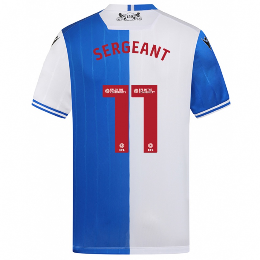 ילדים Jayden Sergeant #11 כחול לבן ג'רזי ביתית 2025/26 חולצה קצרה