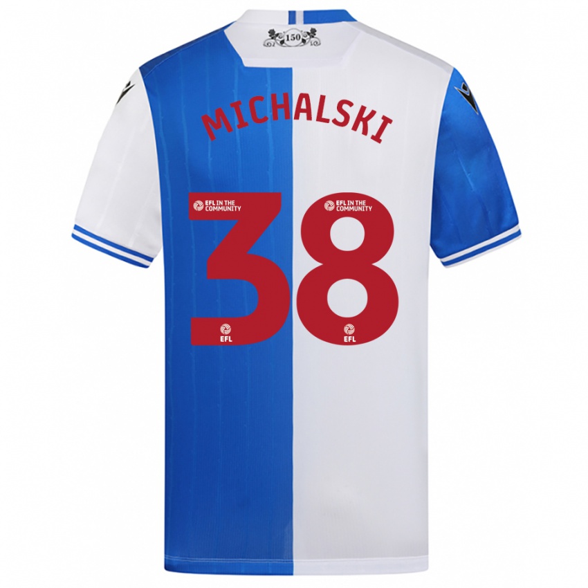 ילדים ניקולס ג׳ייק מיכאלסקי #38 כחול לבן ג'רזי ביתית 2025/26 חולצה קצרה