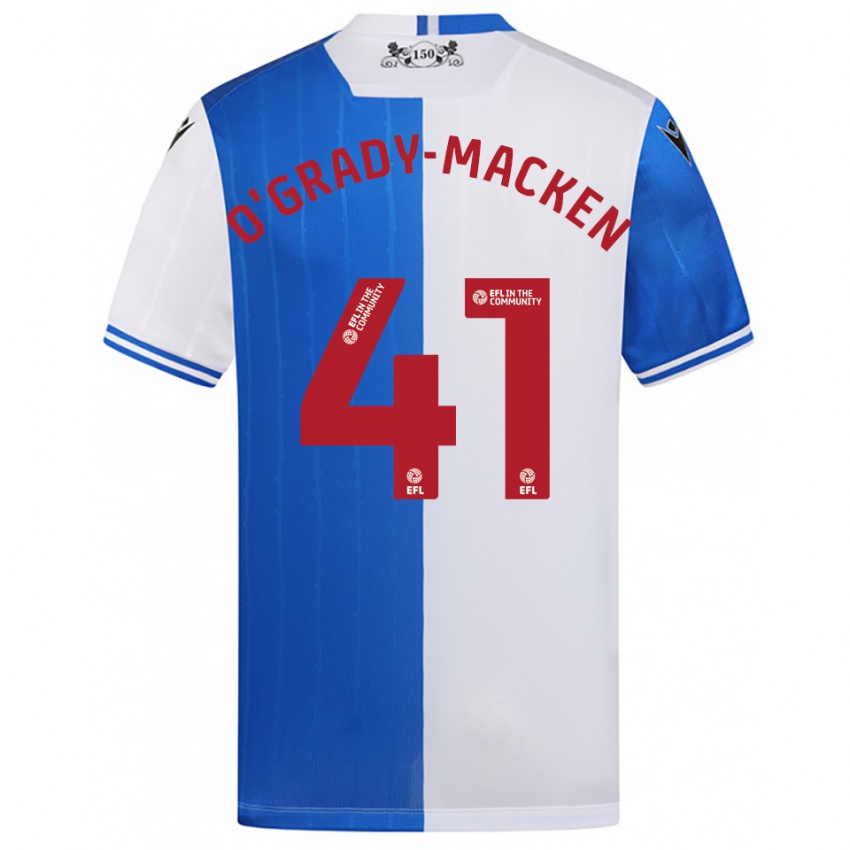ילדים Harley O'grady-Macken #41 כחול לבן ג'רזי ביתית 2025/26 חולצה קצרה