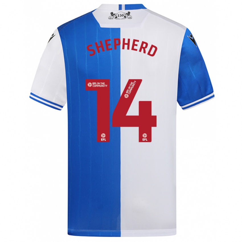 ילדים Lucy Shepherd #14 כחול לבן ג'רזי ביתית 2025/26 חולצה קצרה