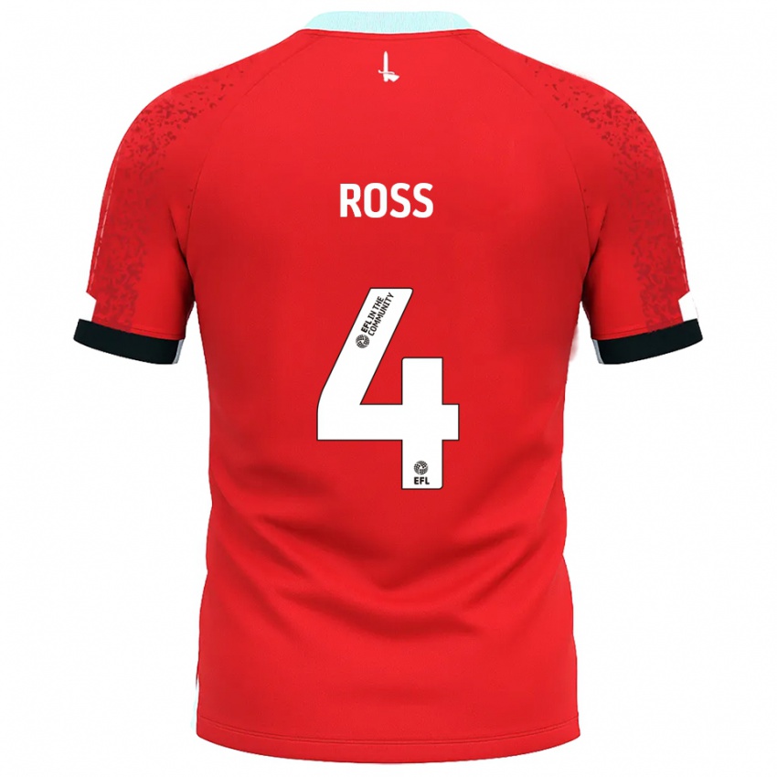 ילדים Mia Ross #4 אדום לבן ג'רזי ביתית 2025/26 חולצה קצרה