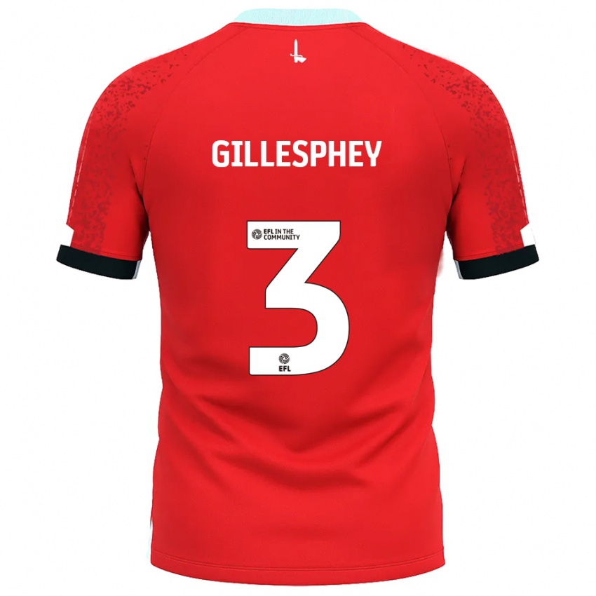 ילדים מקאוליי גילספי #3 אדום לבן ג'רזי ביתית 2025/26 חולצה קצרה