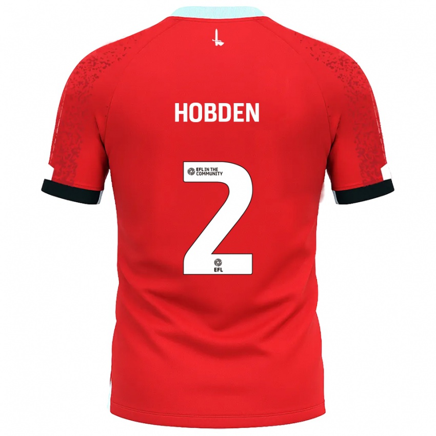 ילדים Ollie Hobden #2 אדום לבן ג'רזי ביתית 2025/26 חולצה קצרה