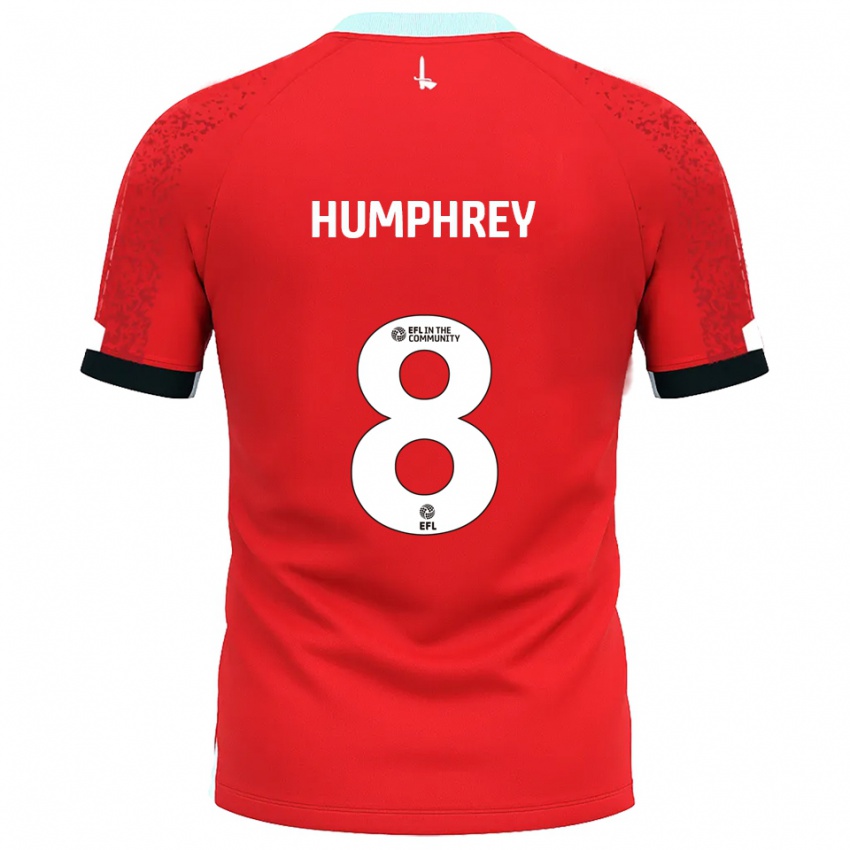 ילדים קרלה האמפרי #8 אדום לבן ג'רזי ביתית 2025/26 חולצה קצרה