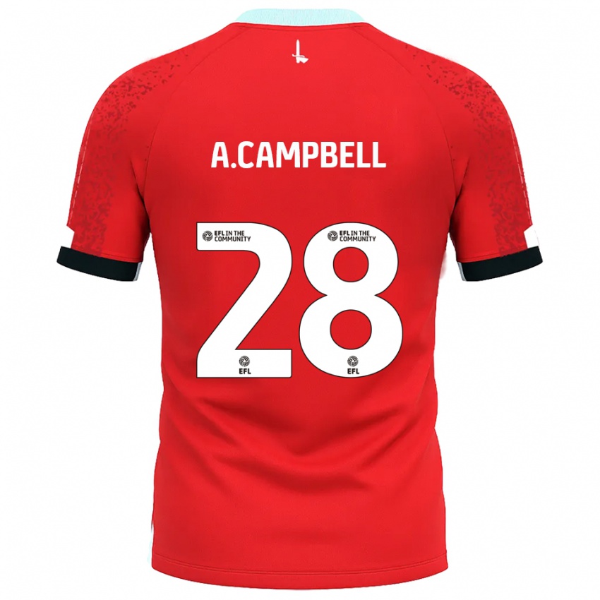 ילדים אלן קמפבל #28 אדום לבן ג'רזי ביתית 2025/26 חולצה קצרה