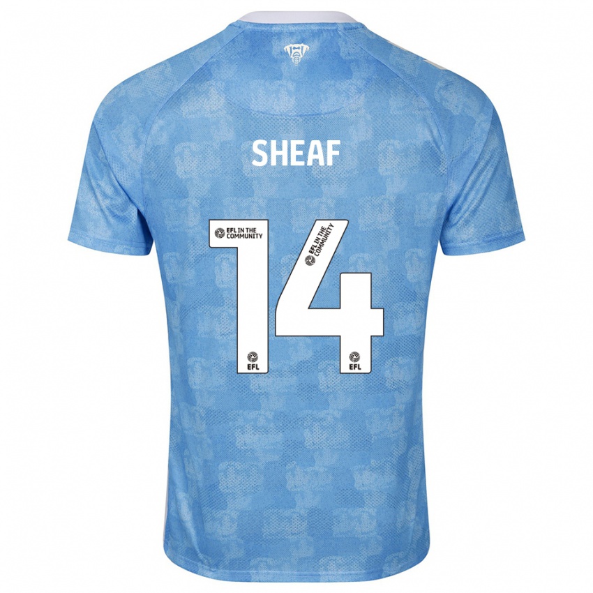 ילדים בן שיף #14 תכלת לבן ג'רזי ביתית 2025/26 חולצה קצרה